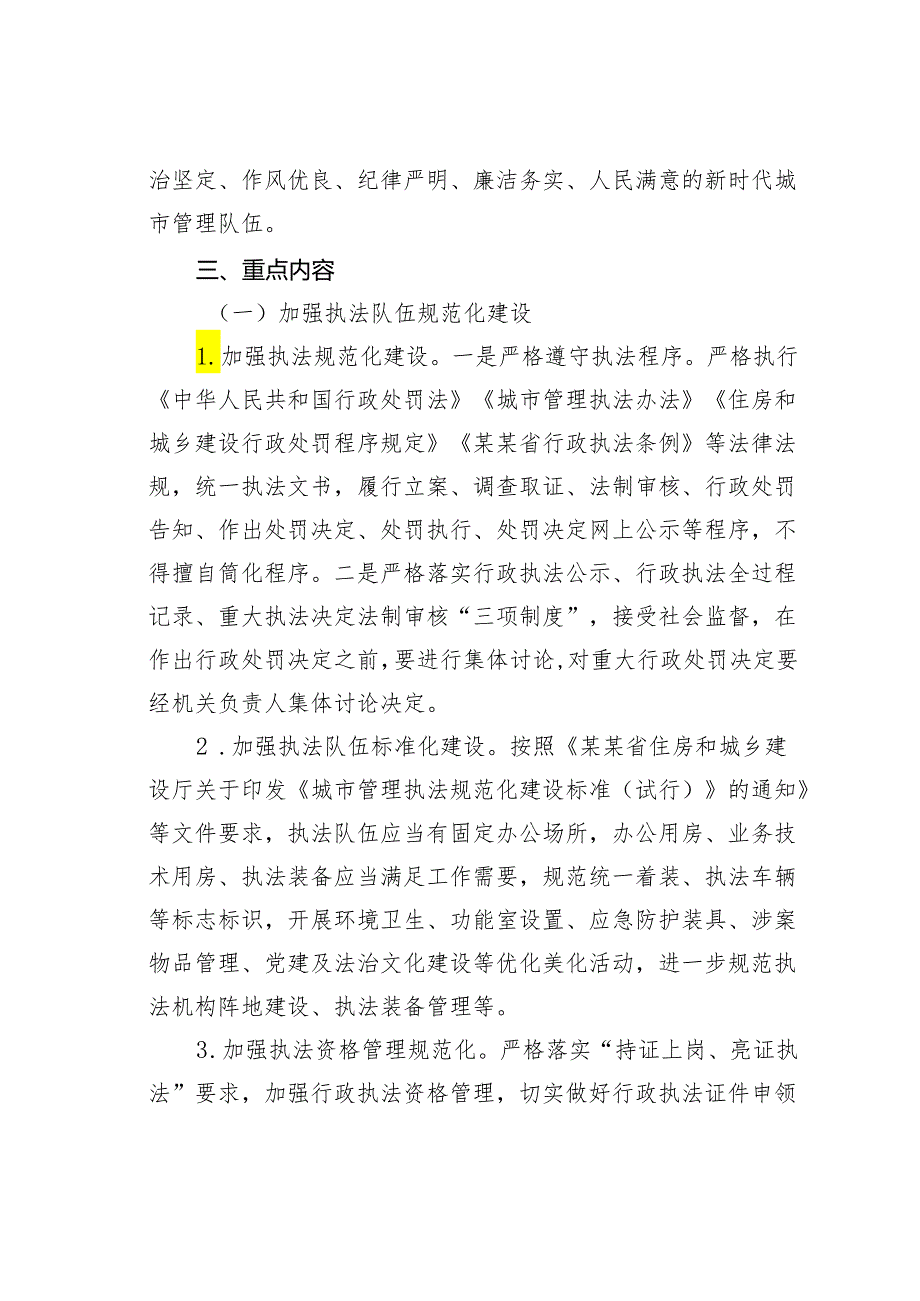 某某市城市管理执法队伍规范化建设专项行动实施方案.docx_第2页