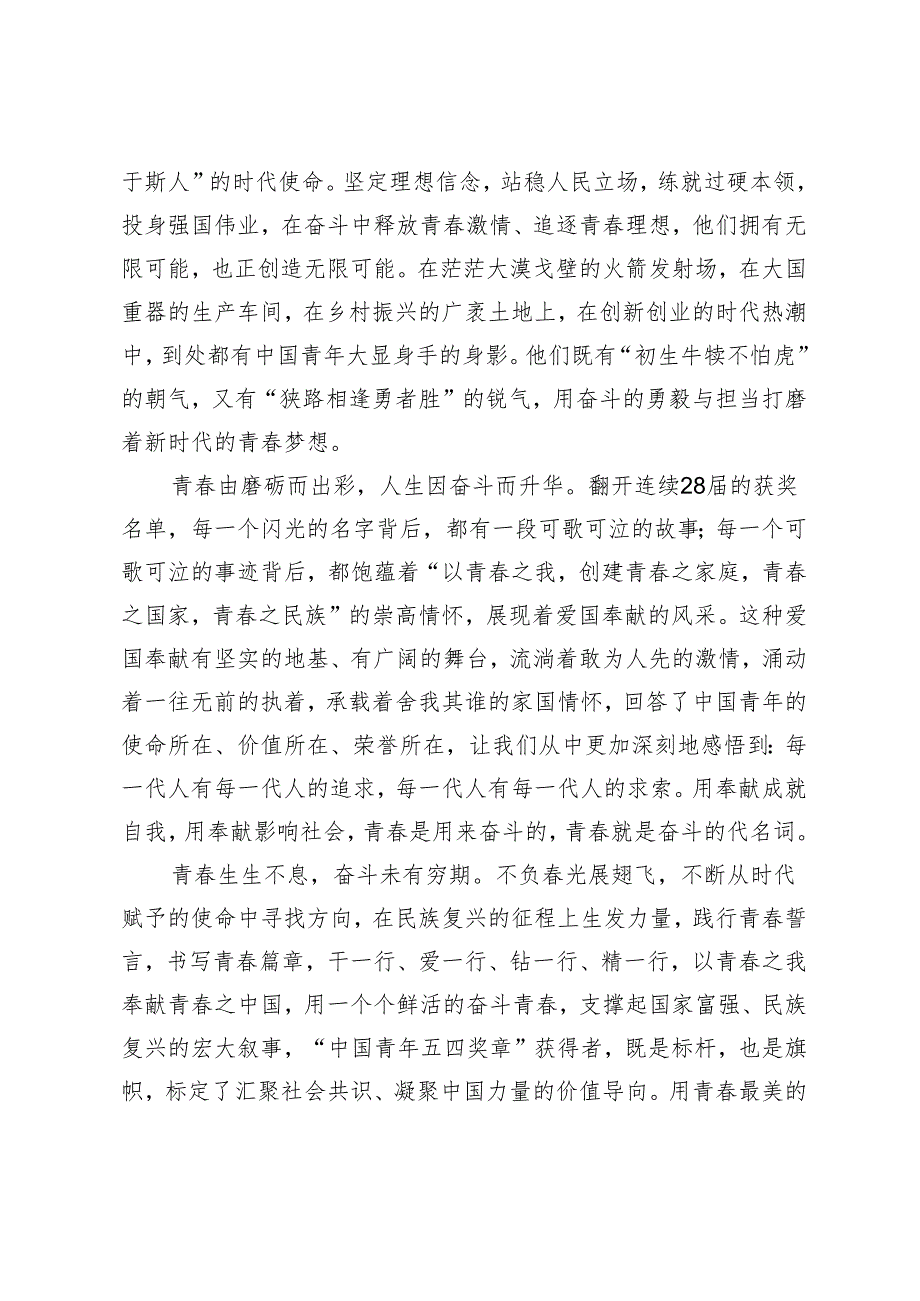 2024年向“中国青年五四奖章”“中国青年五四奖章集体”学习心得体会研讨发言.docx_第2页