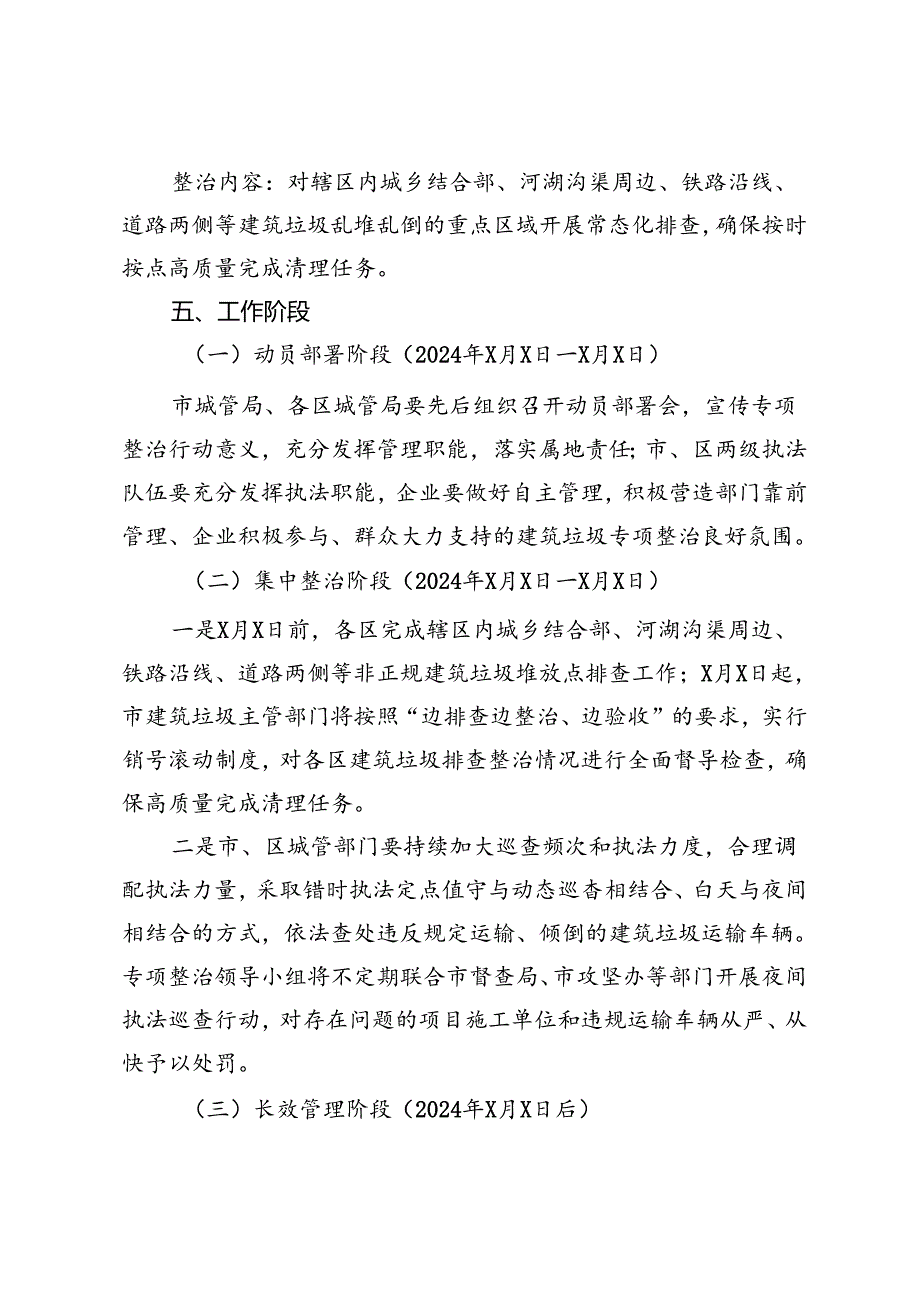 2024年XX市城区建筑垃圾运输车辆及堆放点专项整治工作方案.docx_第3页