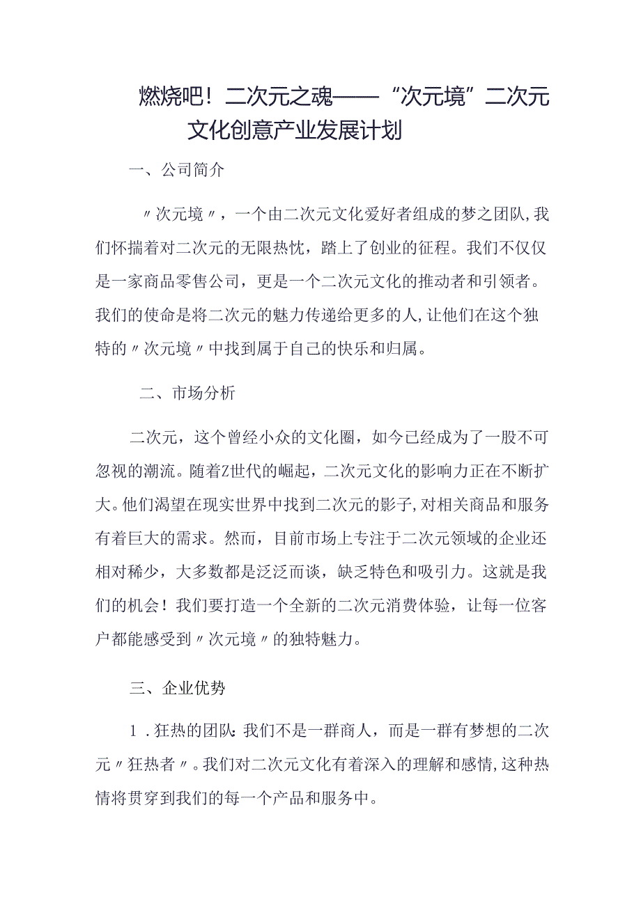 二次元商业计划书.docx_第1页