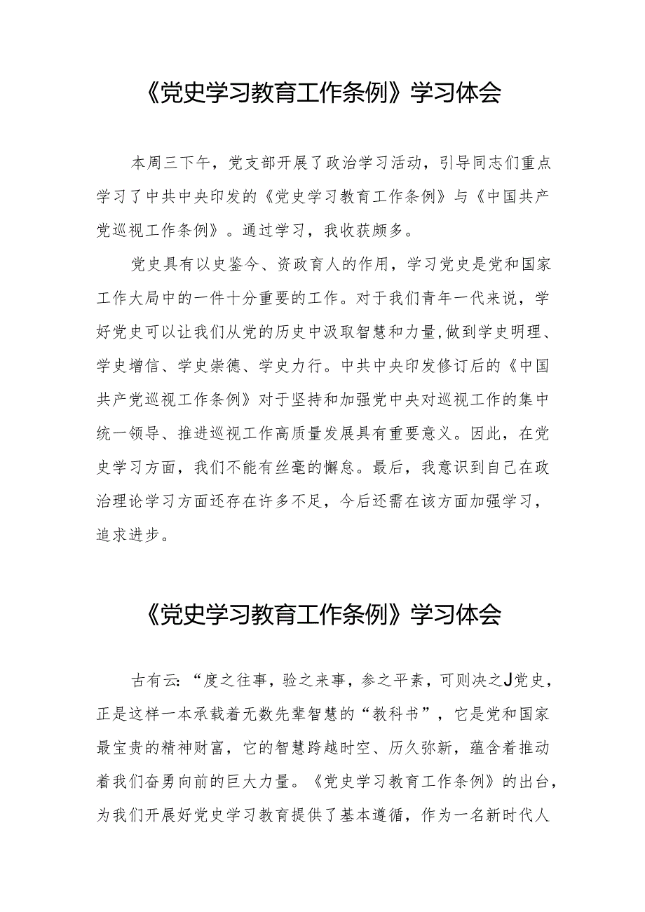 支部学习《党史学习教育工作条例》心得体会十二篇.docx_第3页