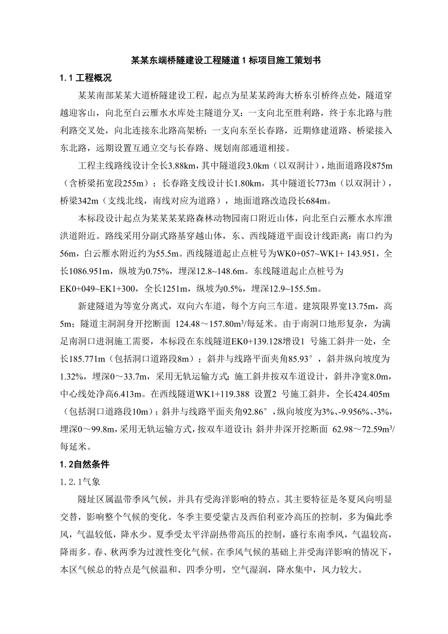 大桥接线工程隧道标项目施工策划书.doc_第1页