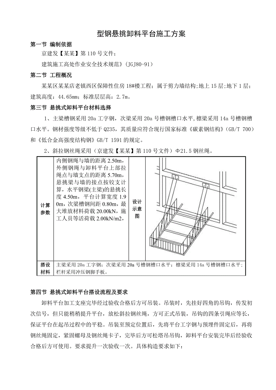 型钢悬挑卸料平台专项施工方案.doc_第1页