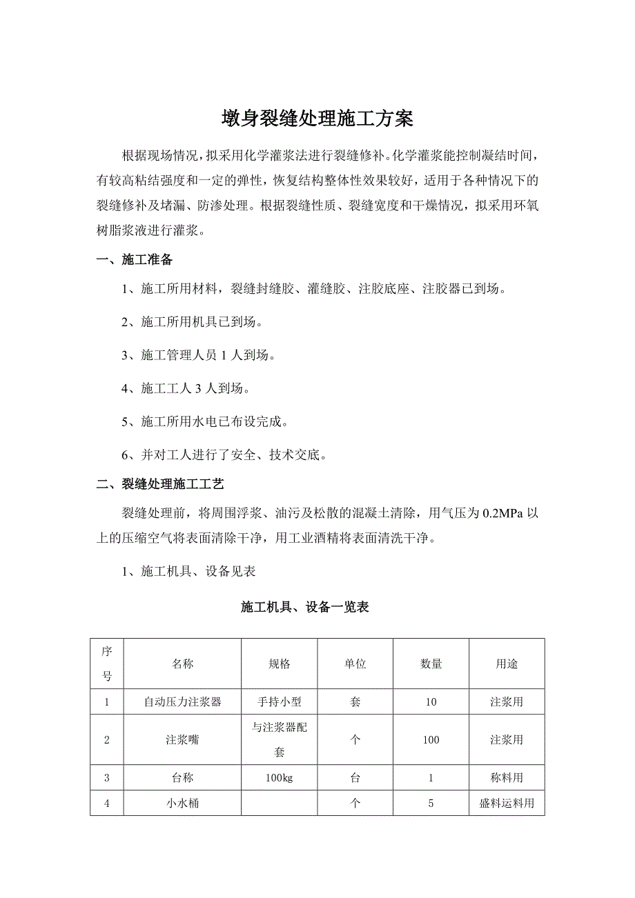 墩身裂缝处理施工方案.doc_第1页