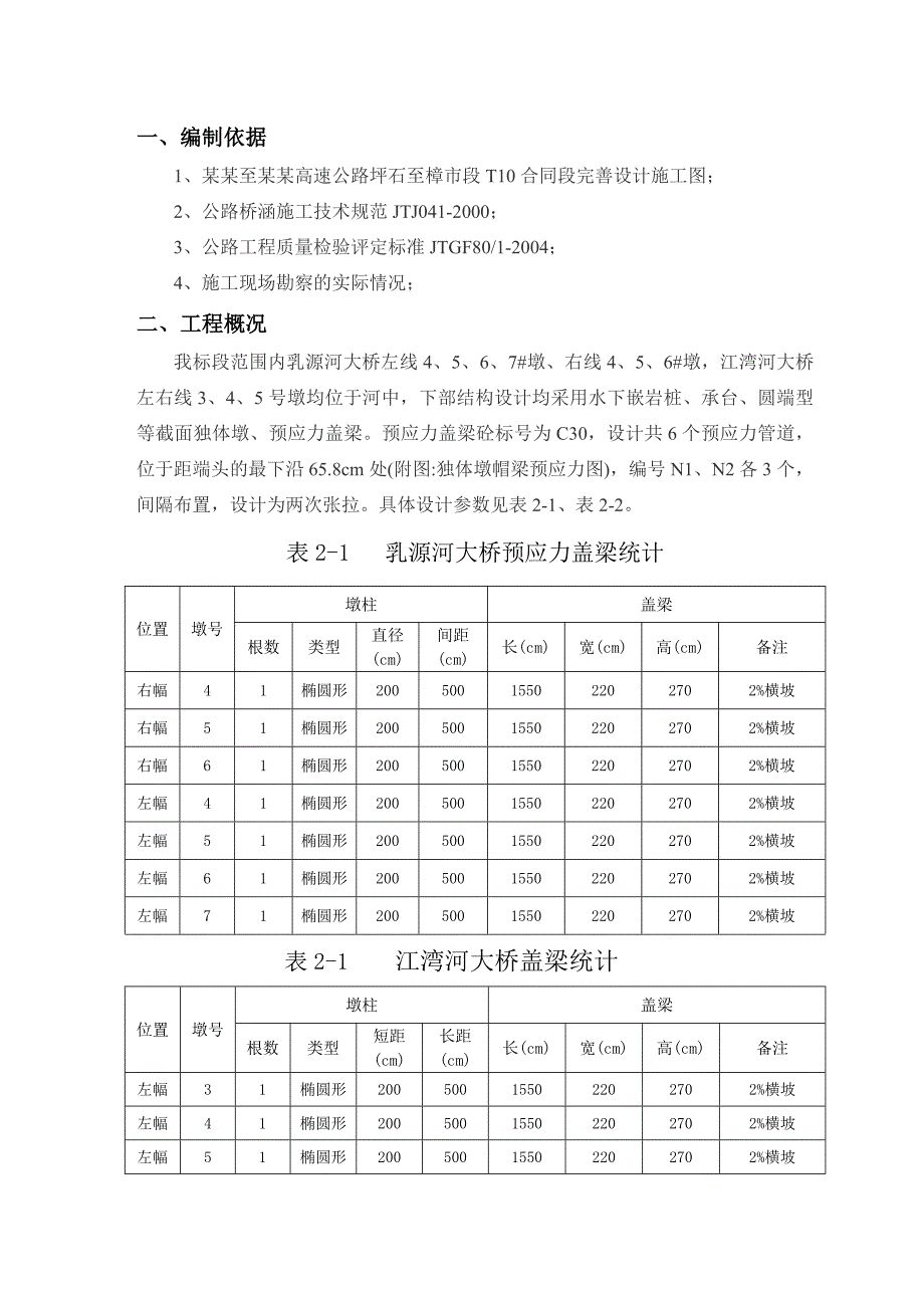 大桥盖梁施工方案#广东省#水下嵌岩桩#等截面独体墩.doc_第2页