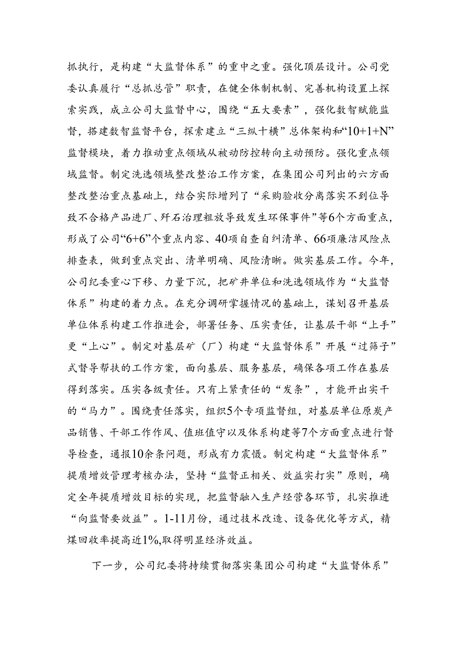 在国企公司纪检监察大监督体系建设推进会上的汇报发言.docx_第3页