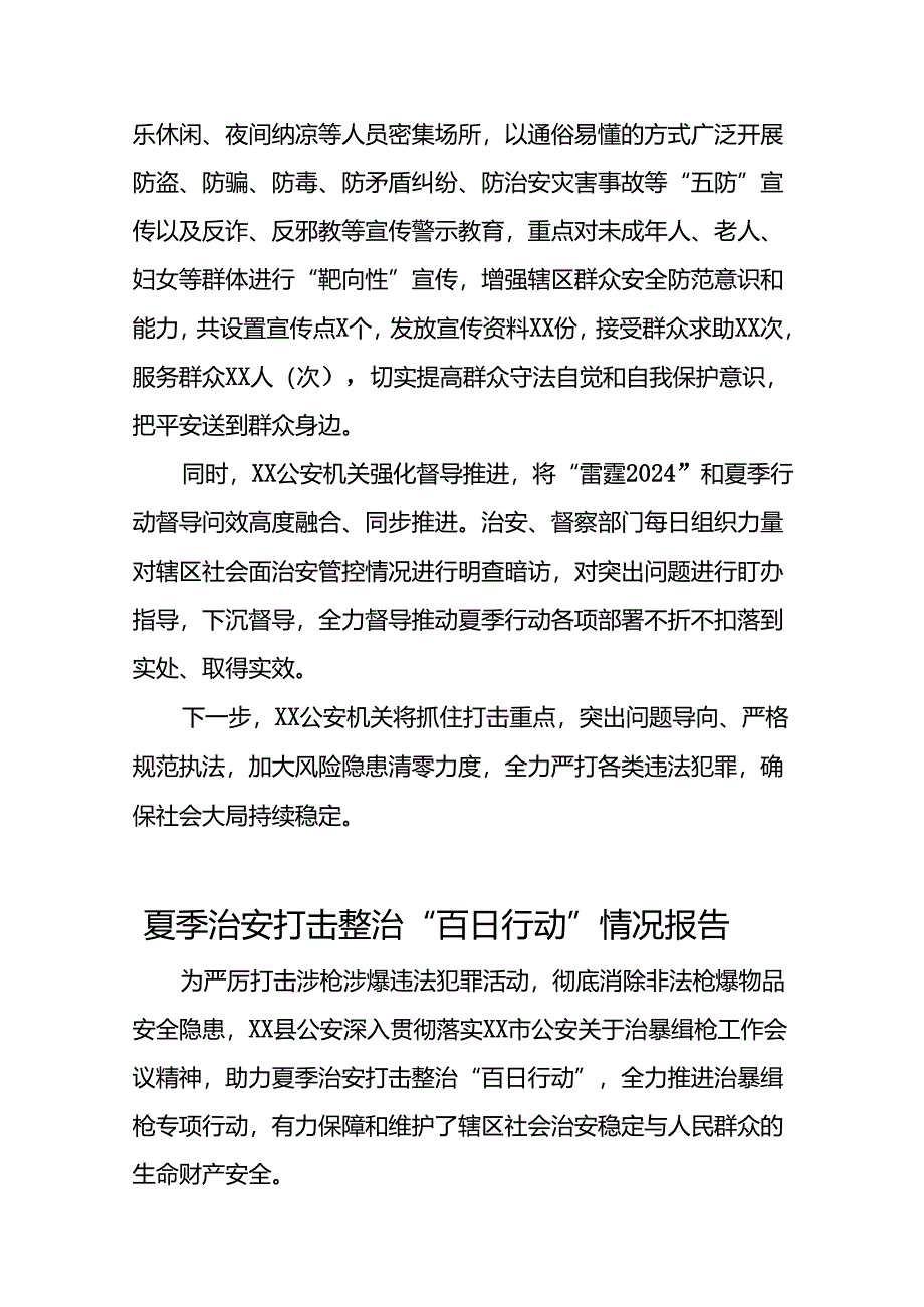 二十三篇2024年公安机推进夏季治安打击整治行动情况报告.docx_第3页