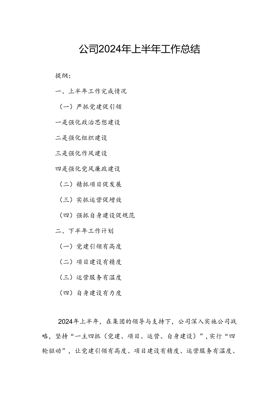 公司2024年上半年工作总结.docx_第1页