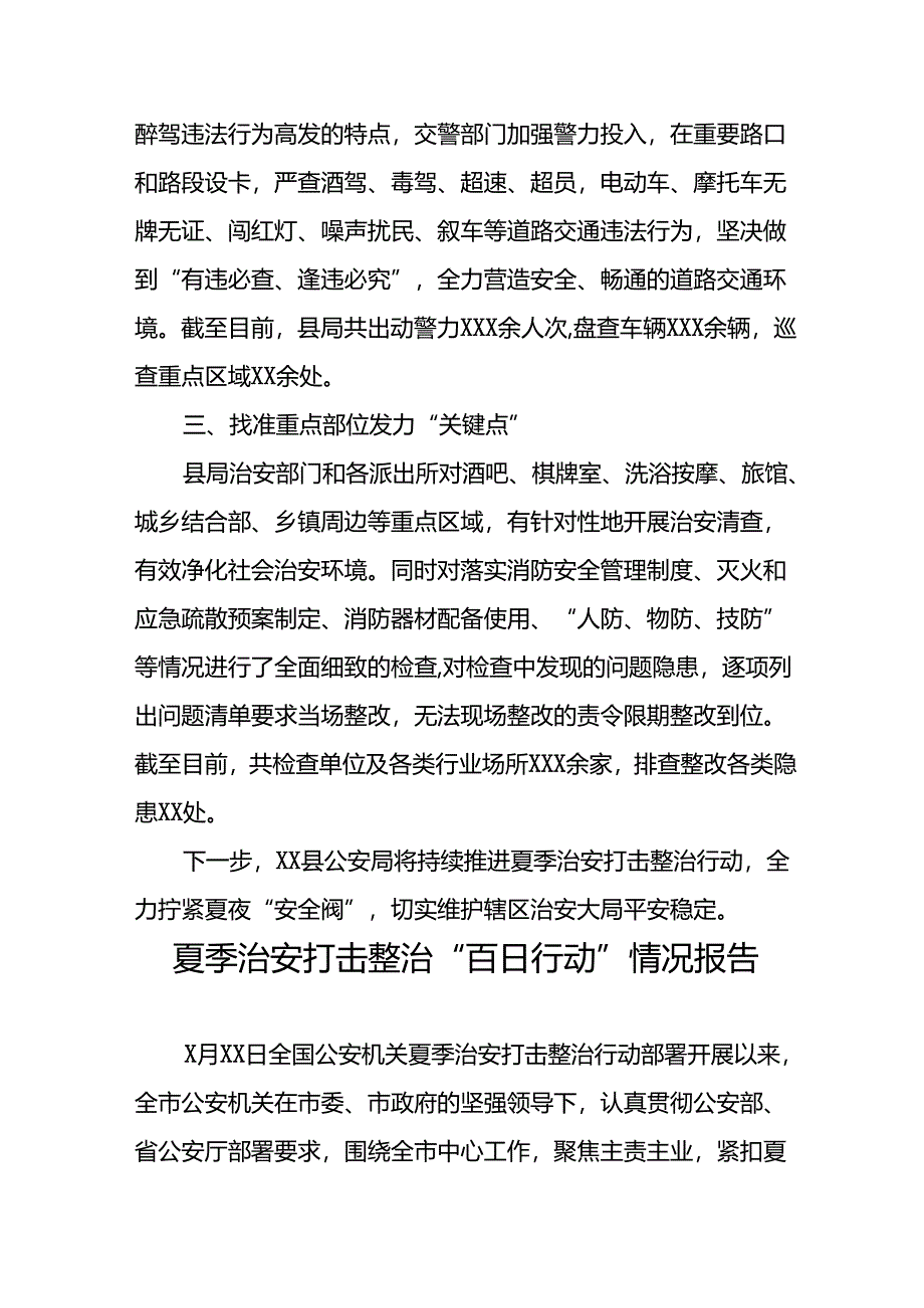 二十三篇2024年公安机关夏季治安打击整治行动情况报告.docx_第2页