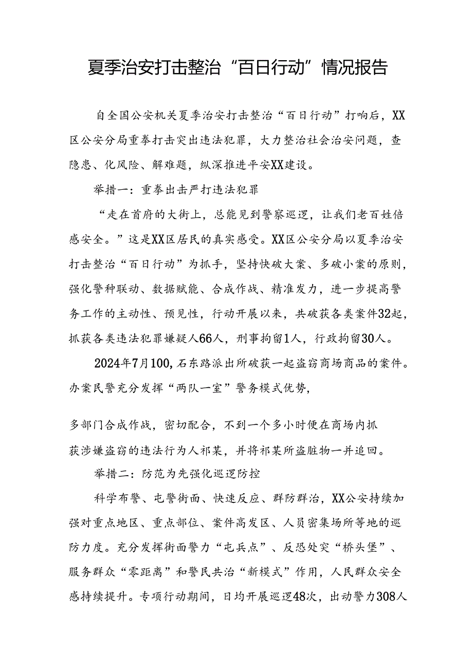 二十三篇2024年公安扎实推进夏季治安打击整治行动工作总结.docx_第3页