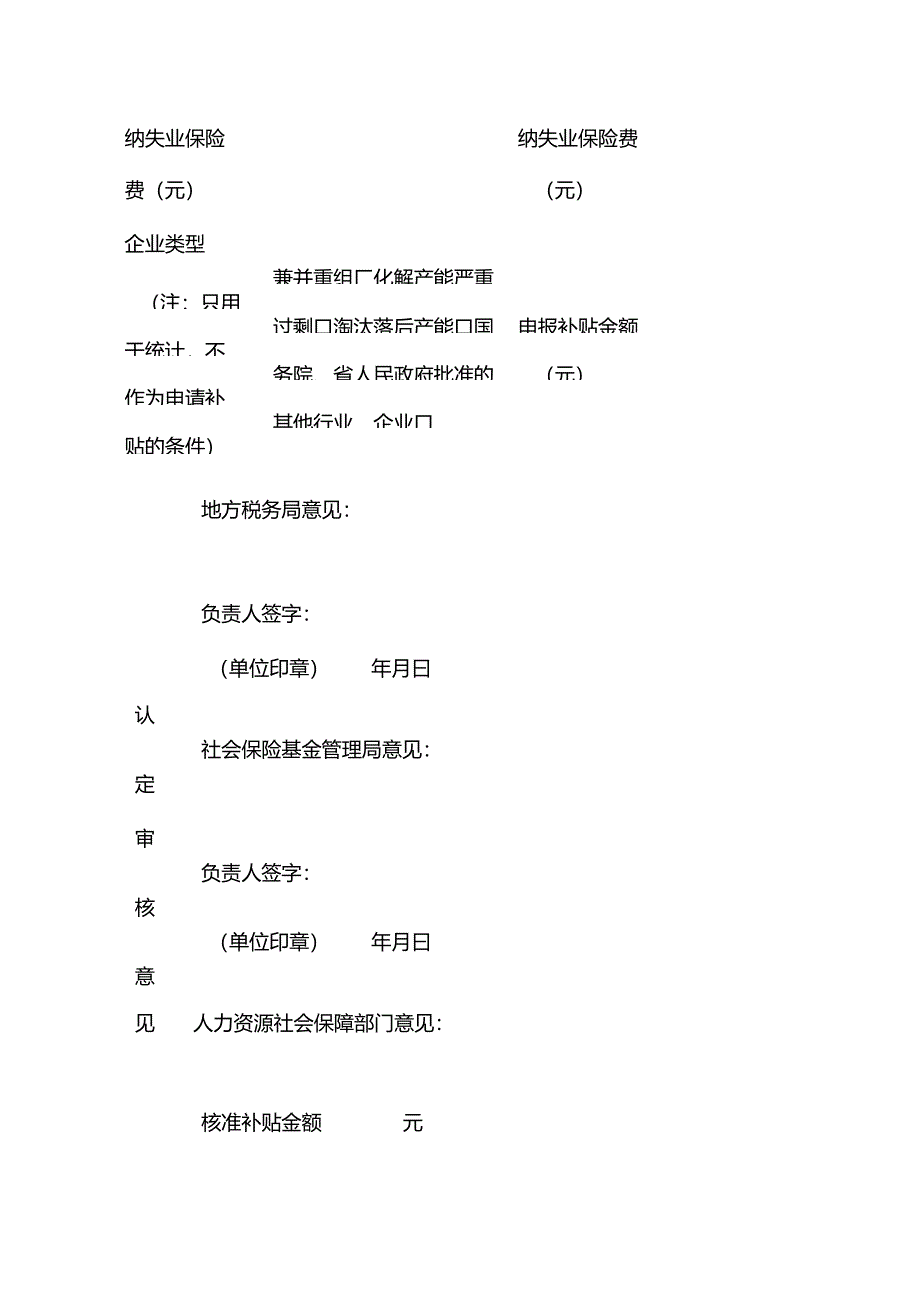 失业保险稳定岗位补贴申报审核表模板.docx_第2页