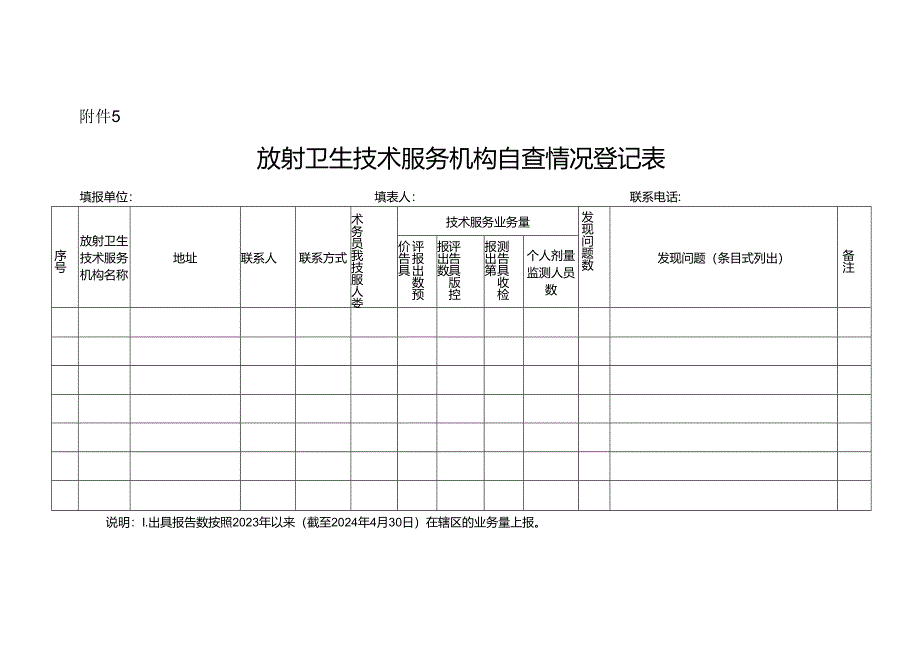 放射卫生技术服务机构自查情况登记表.docx_第1页