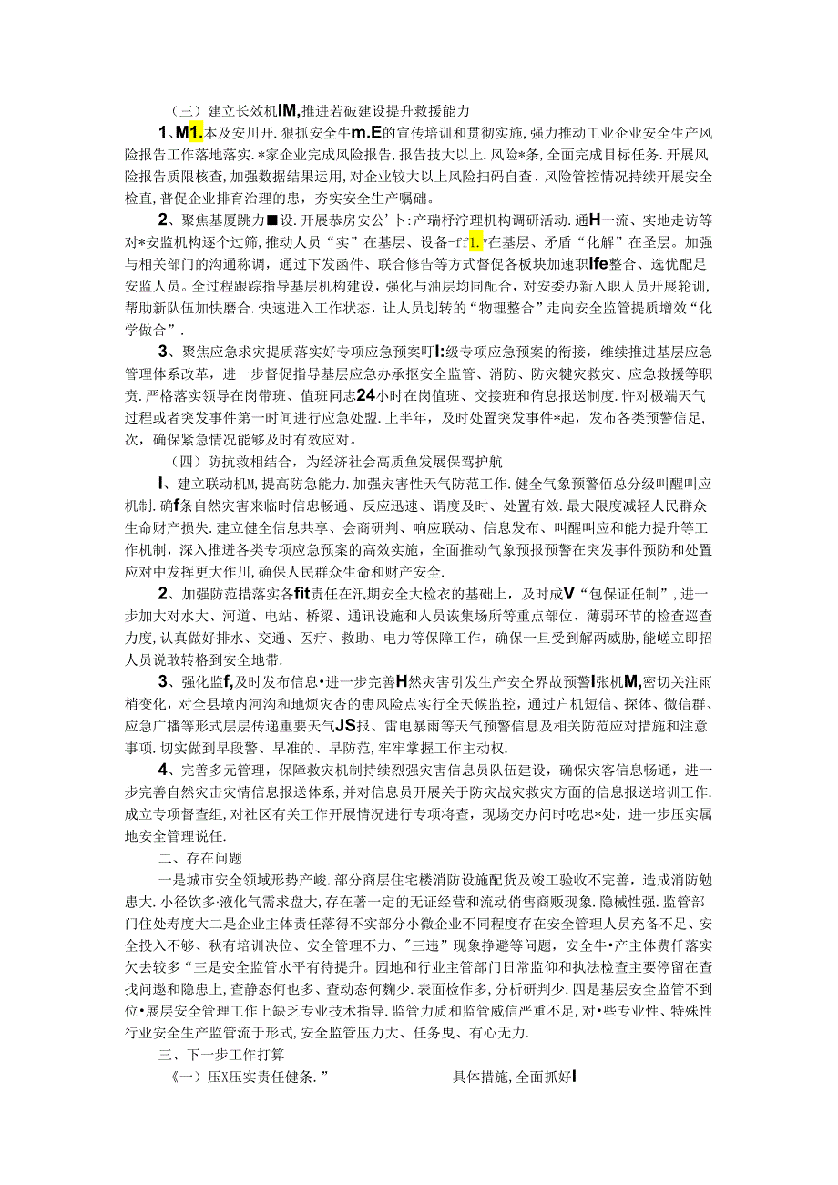 应急管理局2024年上半年工作总结和下半年工作打算.docx_第2页