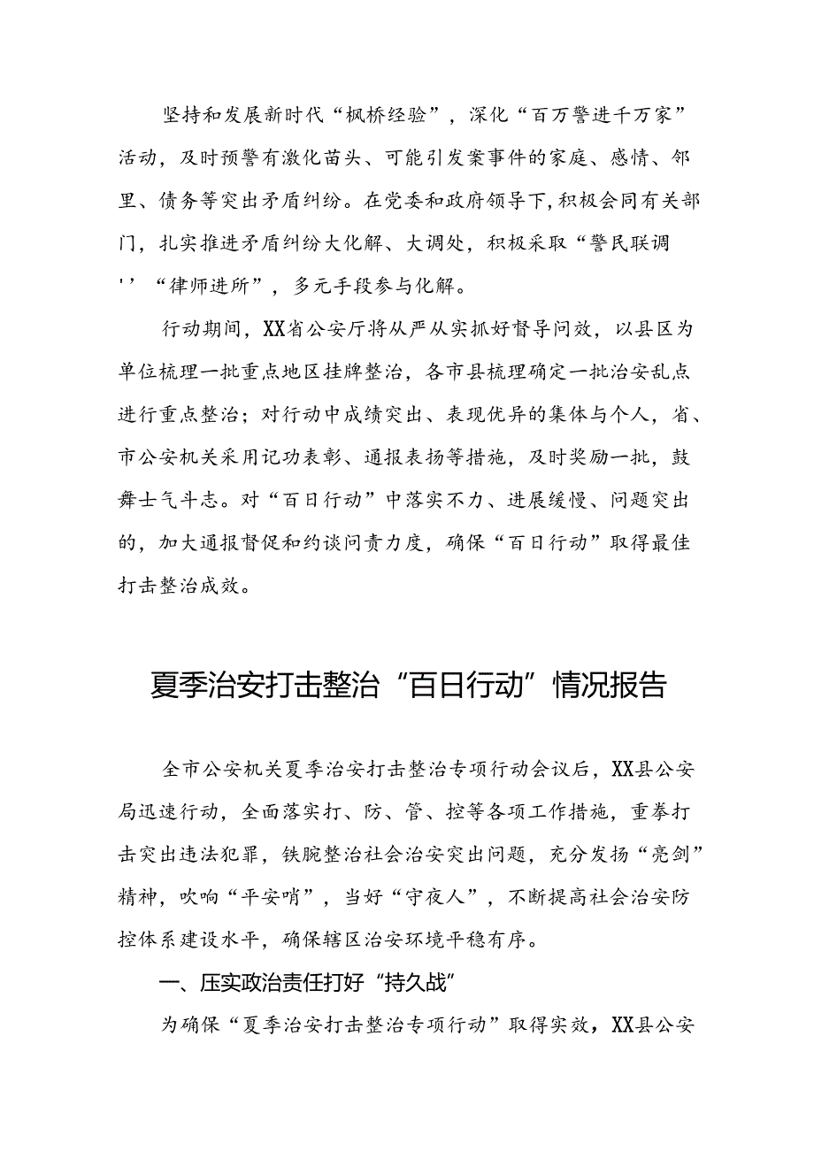 2024年公安夏季治安打击整治专项行动总结汇报二十一篇.docx_第3页