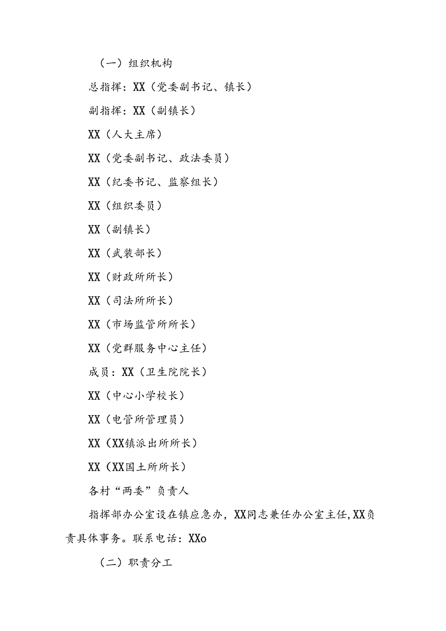 XX镇防汛排涝应急工作预案.docx_第2页