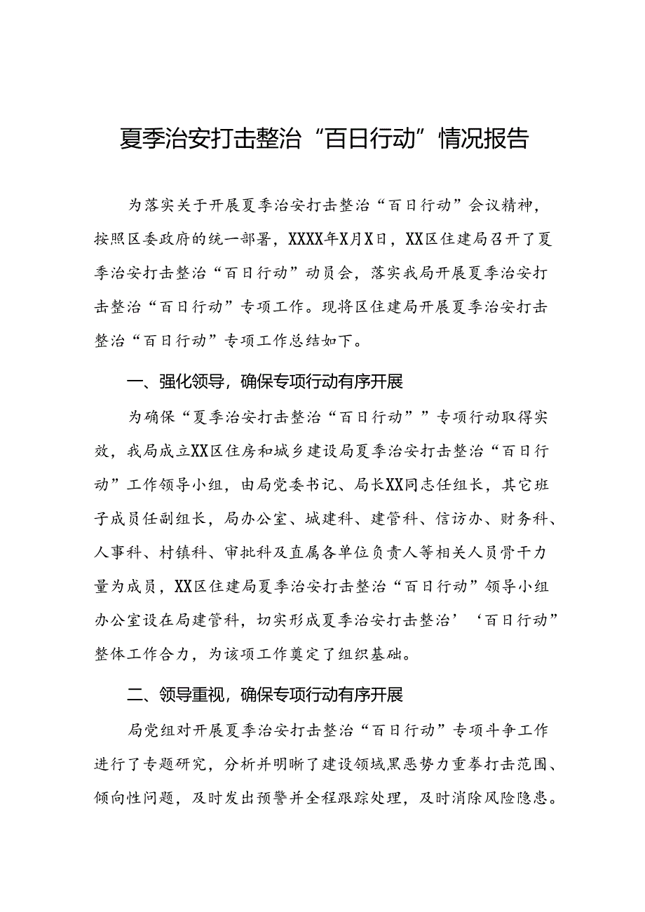 2024夏季治安打击整治“百日行动”工作总结十四篇.docx_第1页