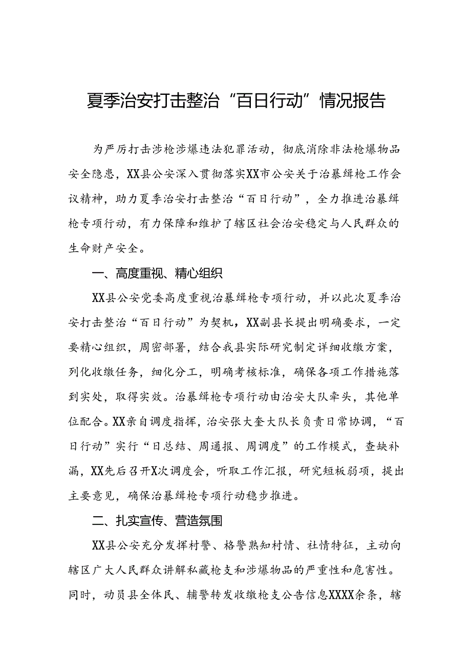 二十三篇2024年夏季治安打击整治“百日行动”专项总结.docx_第1页