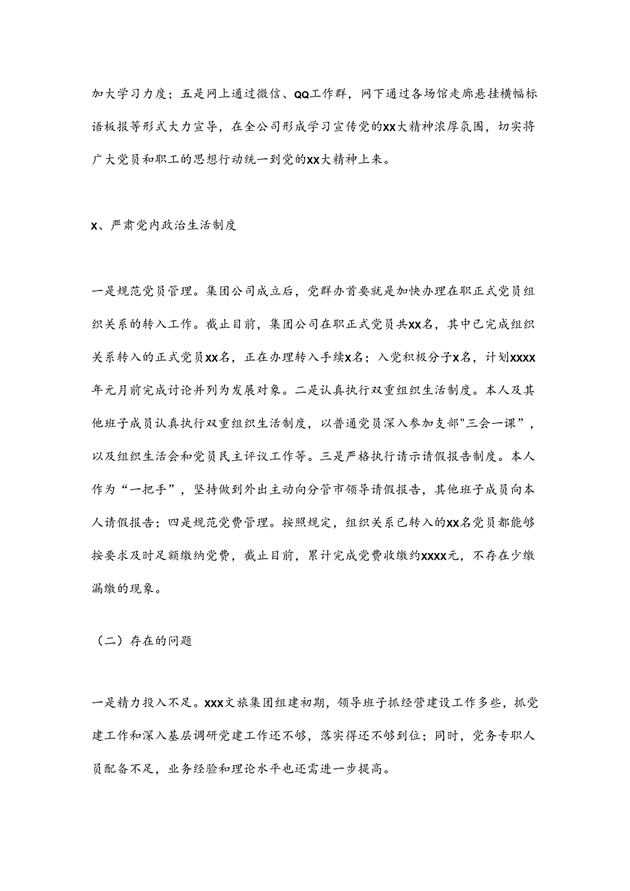 文旅集团党委书记XX年上半年党建工作报告.docx_第3页