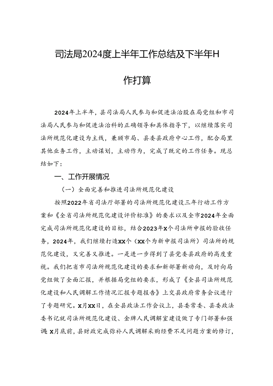 司法局2024年上半年工作总结和下半年工作计划汇编（4篇）.docx_第2页