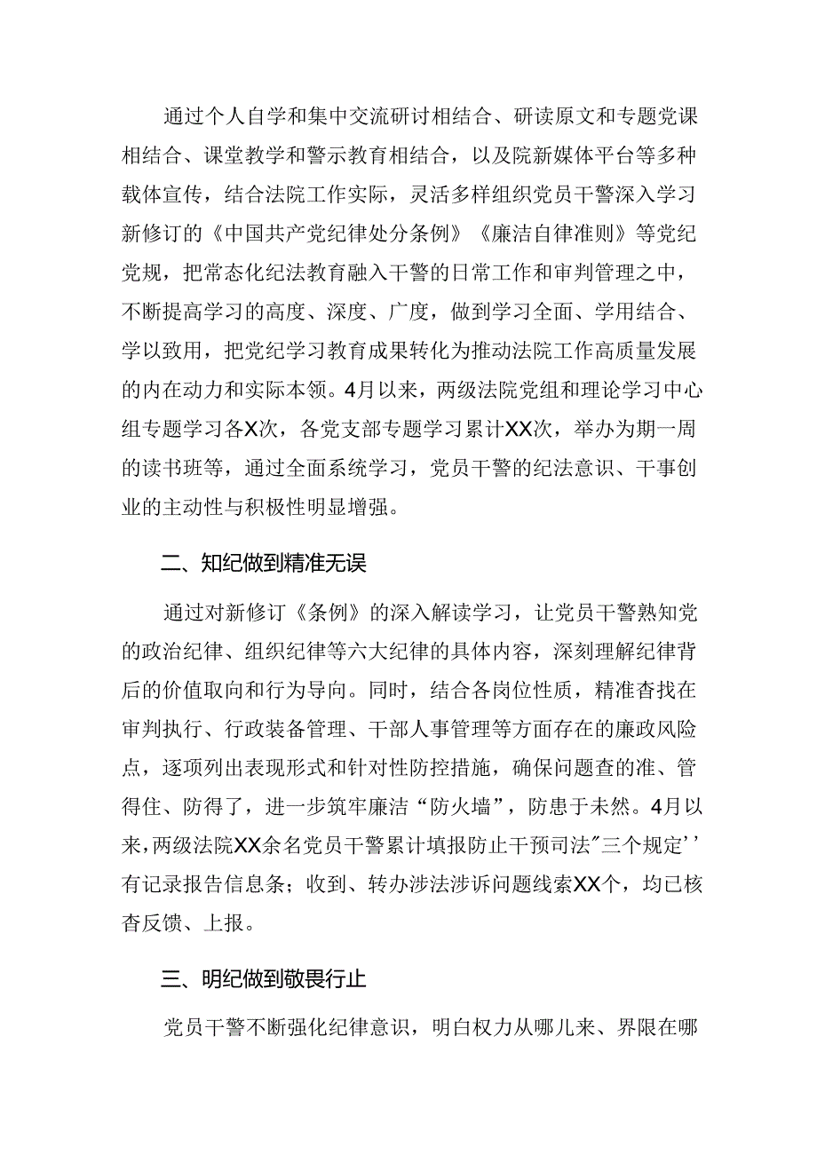 8篇专题学习2024年党纪学习教育工作总结简报.docx_第3页