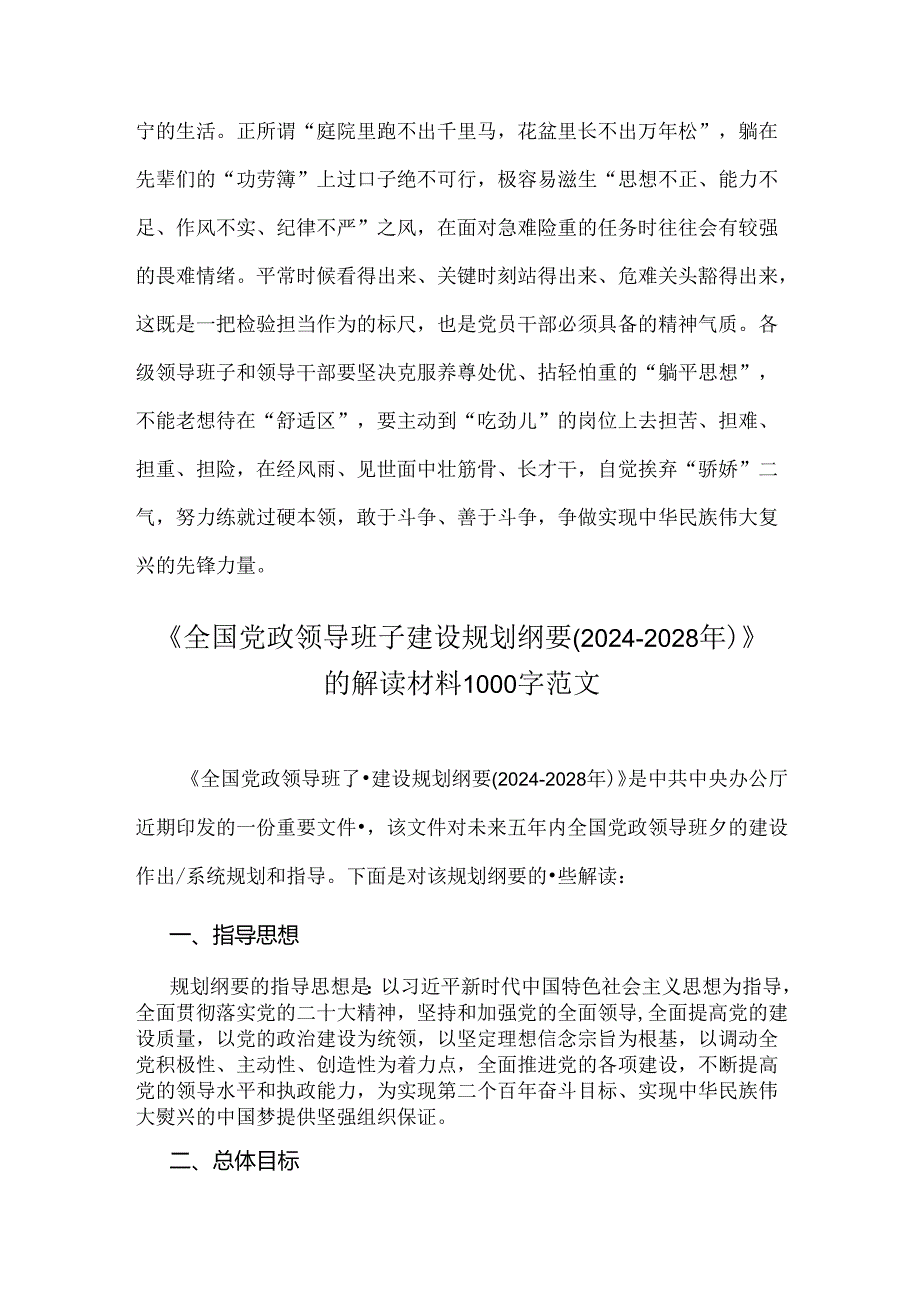 两篇文：学习贯彻全国党政领导班子建设规划纲要(2024-2028年)心得体会研讨发言材料与《全国党政领导班子建设规划纲要(2024-2028年)》的解读材料.docx_第3页