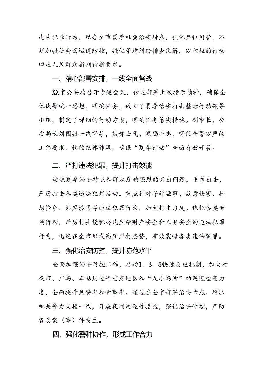 2024夏季治安打击整治“百日行动”工作总结15篇.docx_第3页