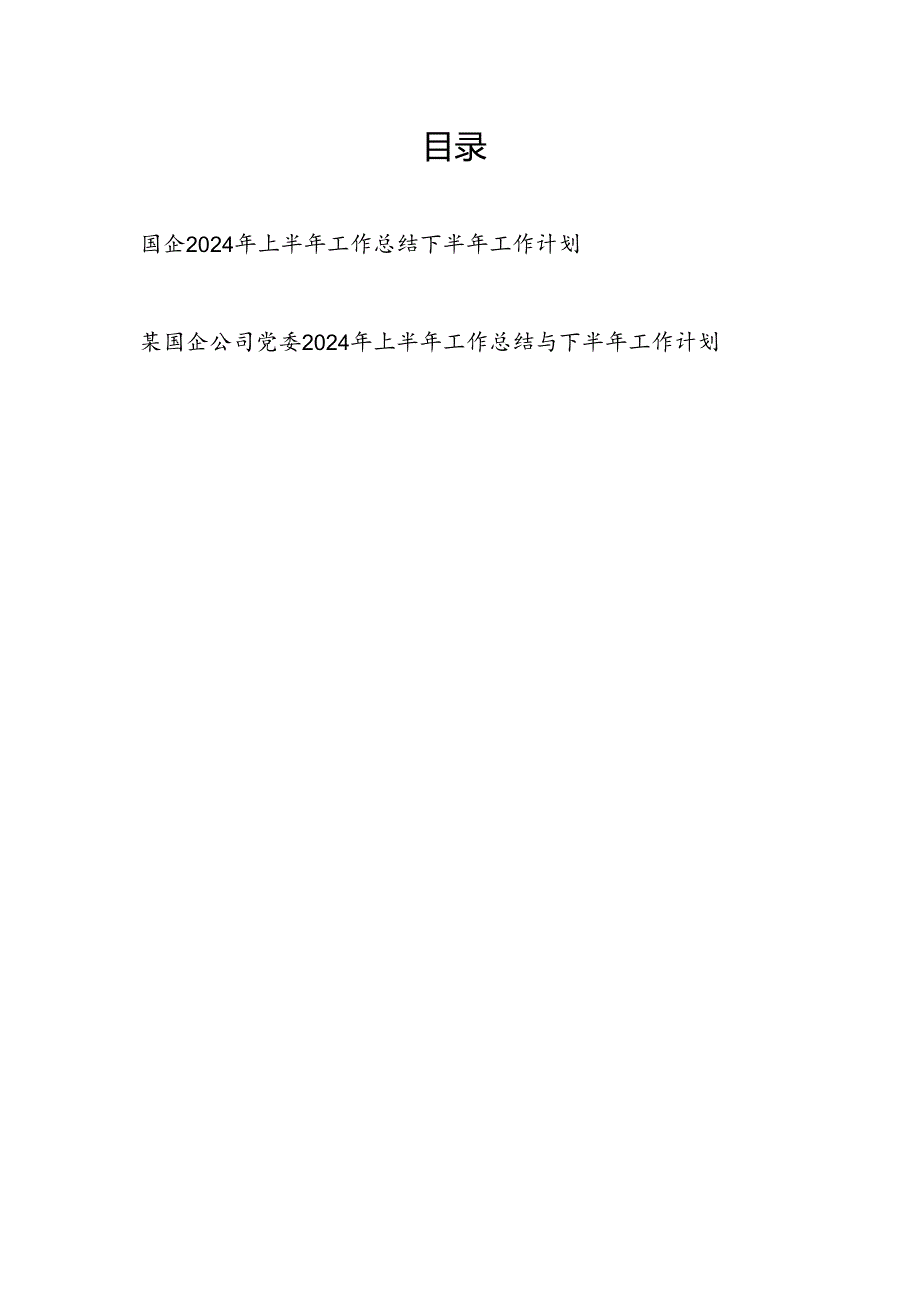 国企公司2024年上半年工作总结下半年工作计划和党委抓党建2024上半年工作总结与下半年工作计划.docx_第1页