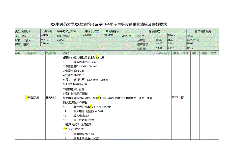 XX中医药大学关于为XX楼宾馆采购电子显示屏等设备询价公告（2024年）.docx_第3页