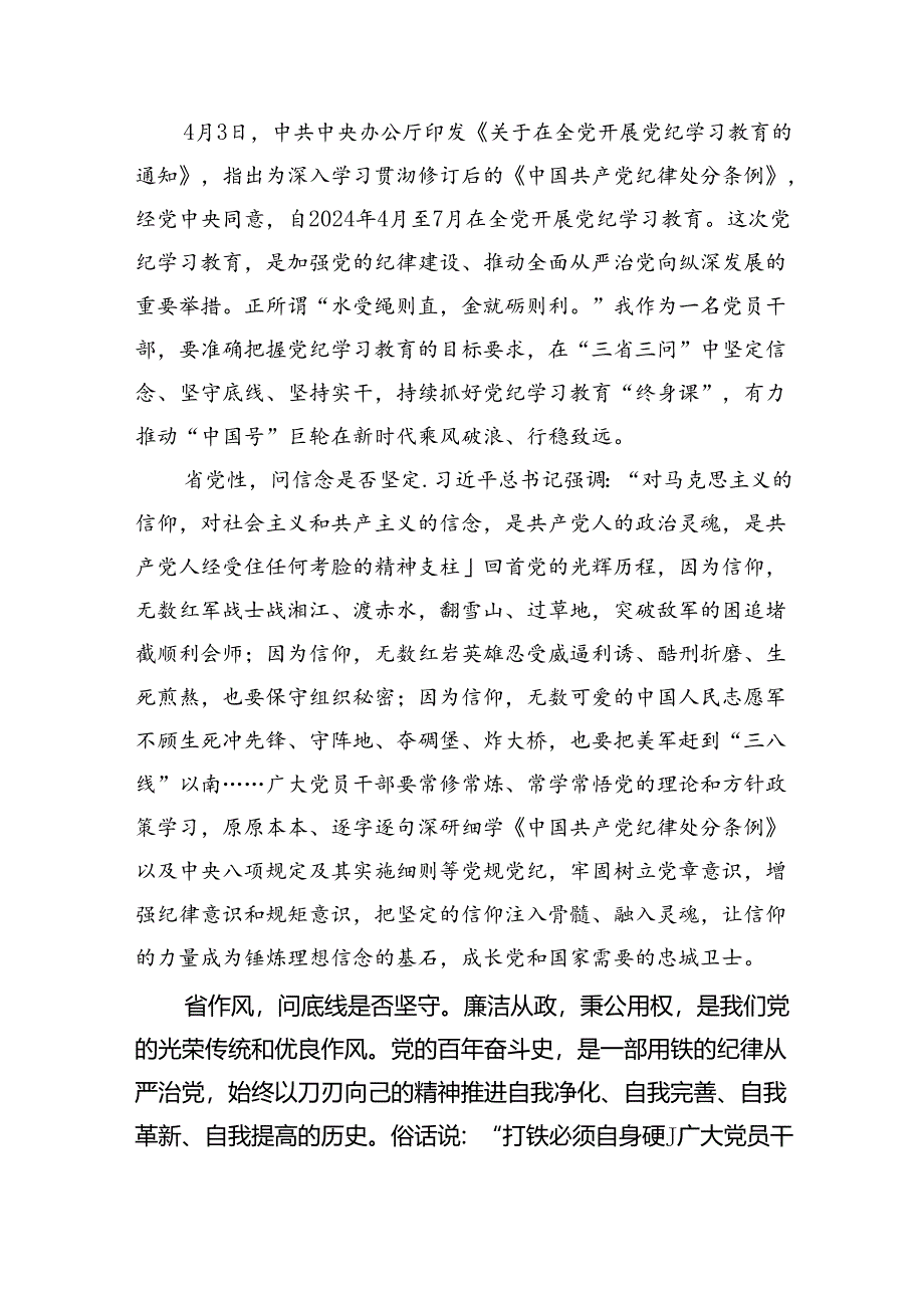 2024年党纪学习教育心得体会感悟交流发言材料8篇供参考.docx_第2页