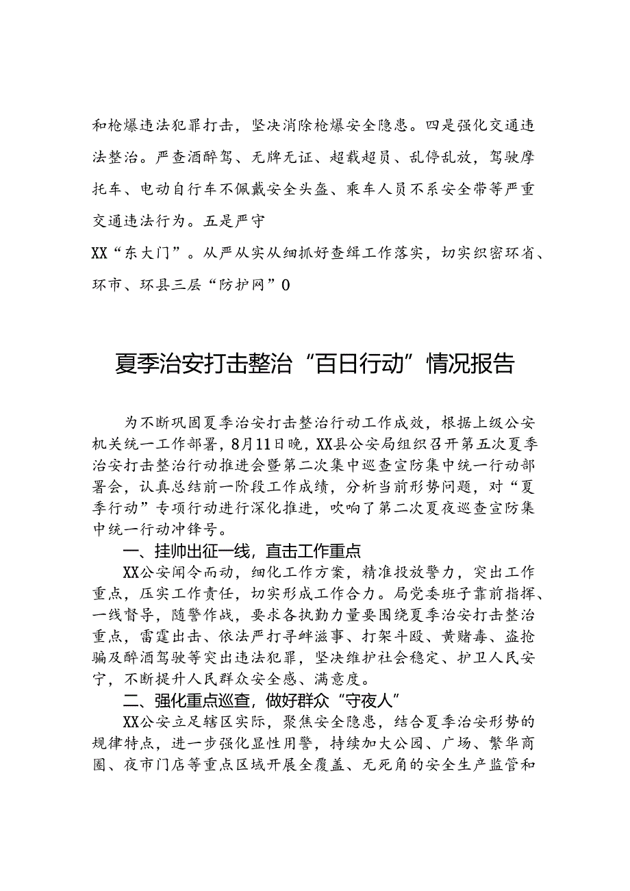 公安2024年夏季治安打击整治情况报告20篇.docx_第3页