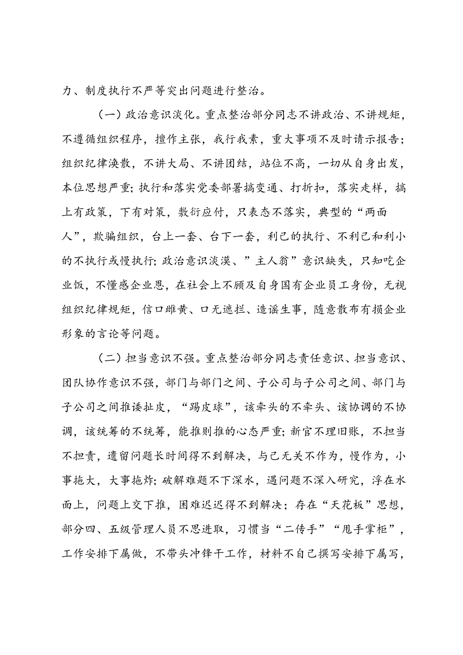 关于开展全司员工作风纪律专项整治活动的方案.docx_第2页