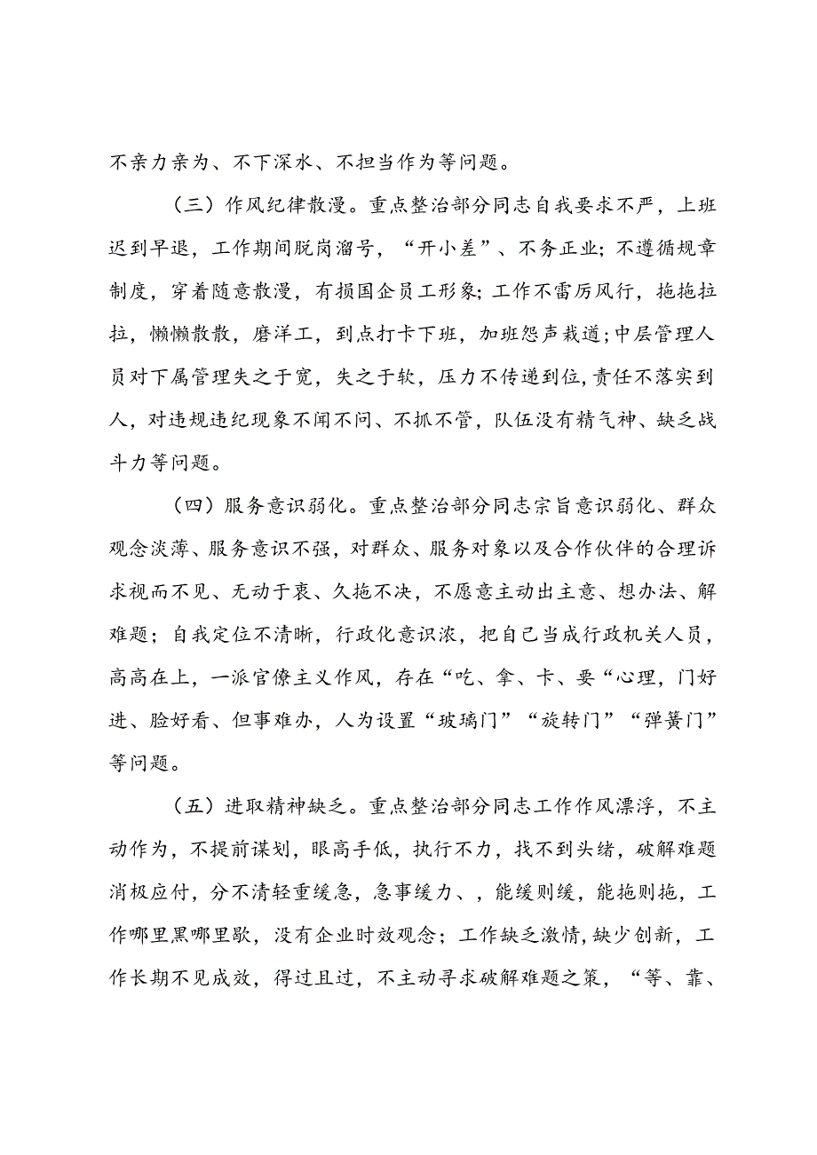 关于开展全司员工作风纪律专项整治活动的方案.docx_第3页