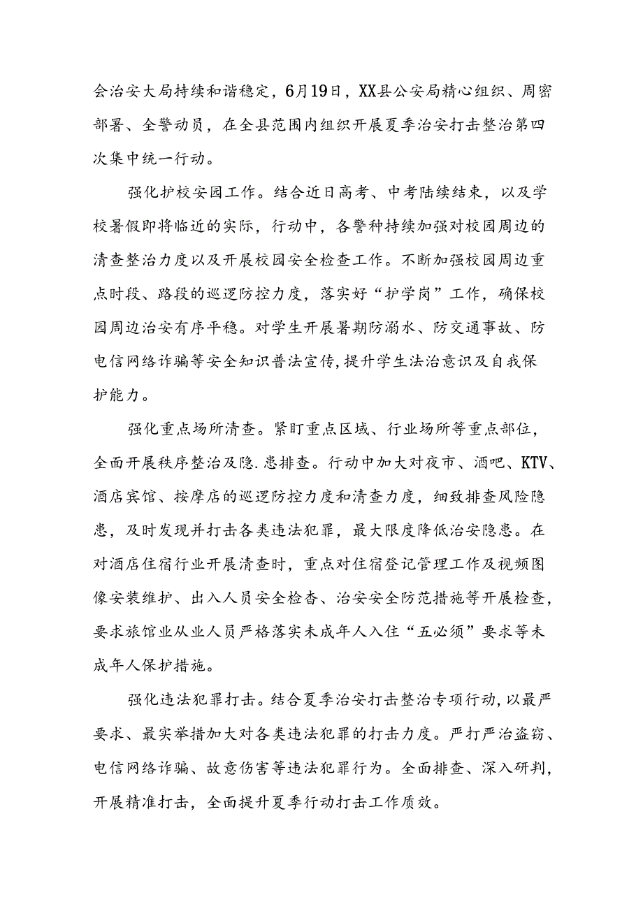 公安2024夏季治安打击整治“百日行动”总结报告20篇.docx_第3页