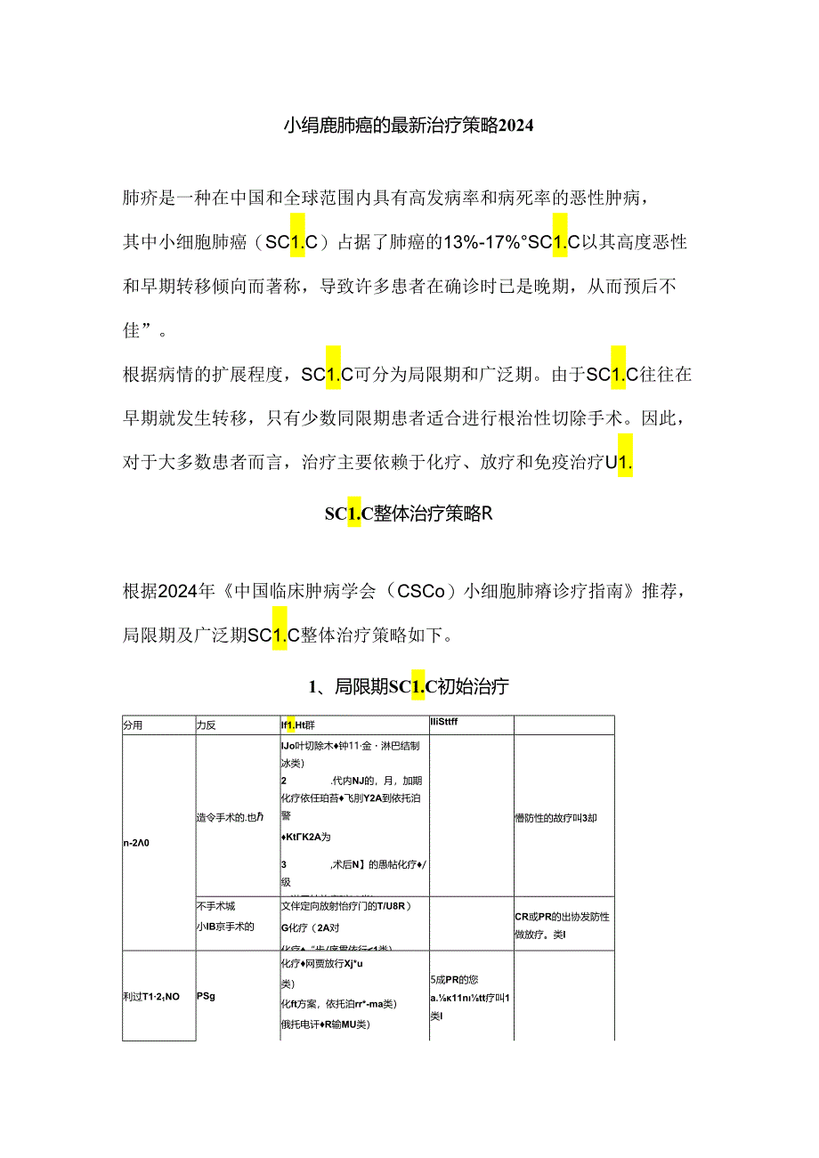 小细胞肺癌的最新治疗策略2024.docx_第1页