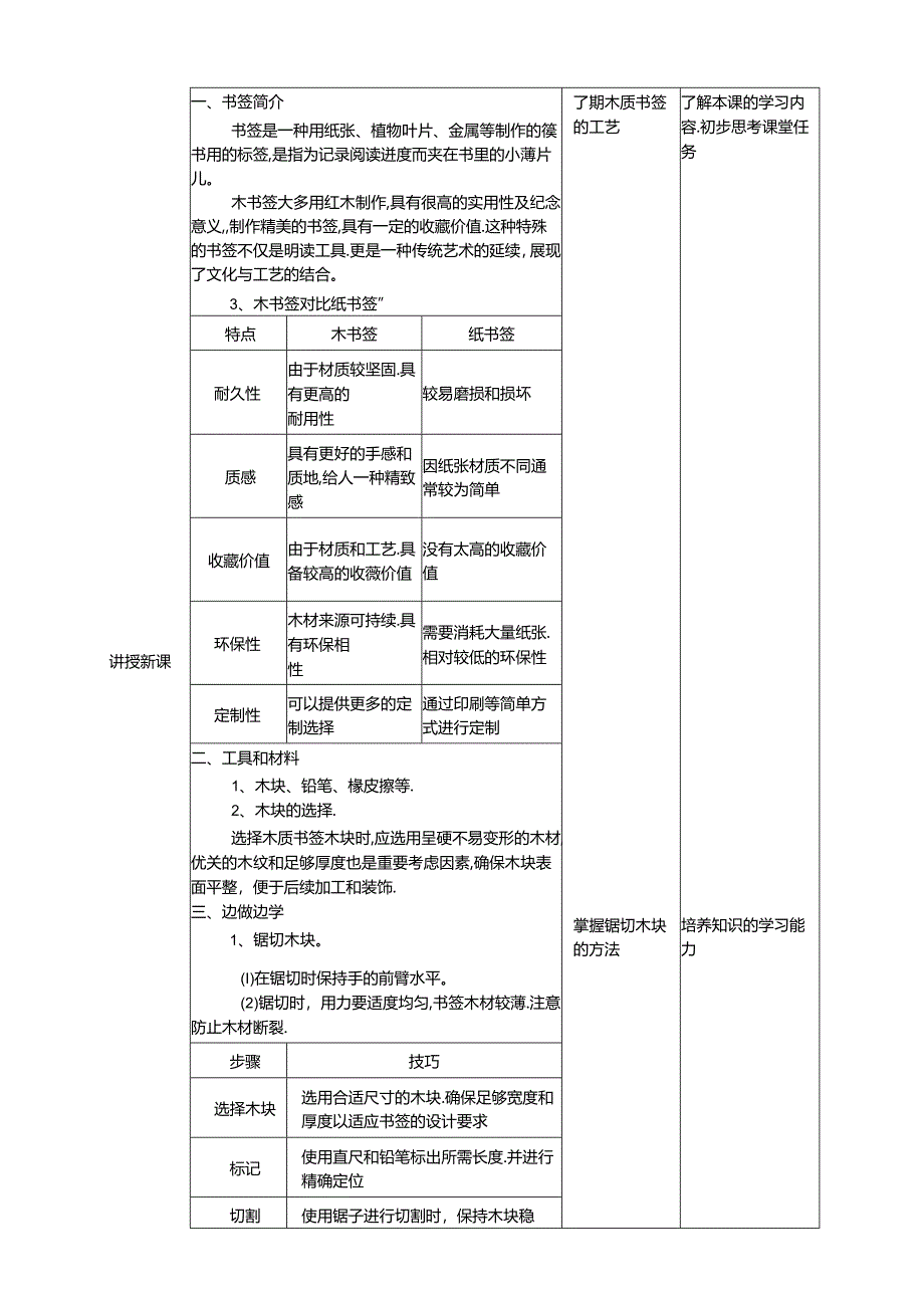 湘教版劳动实践六年级下册专题4项目2任务1《切割材料、绘制图案》教案.docx_第2页