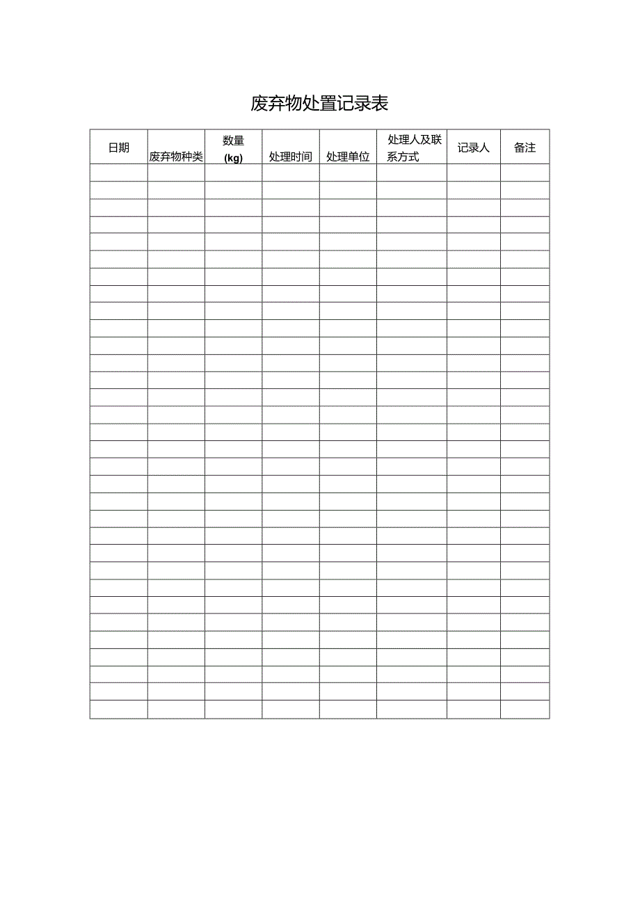 废弃物处置记录表.docx_第1页