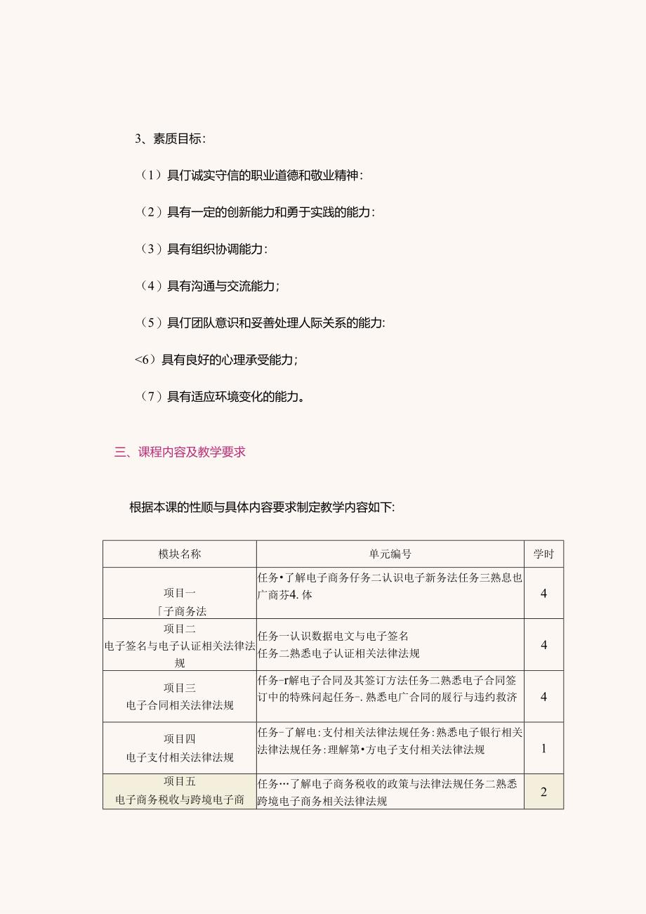 电子商务法律法规课程标准教学教案.docx_第3页