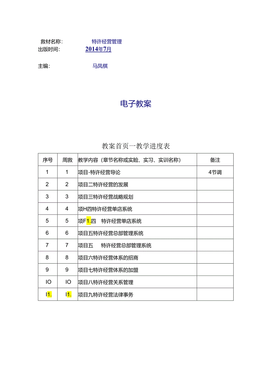 特许经营管理教学教案.docx_第1页