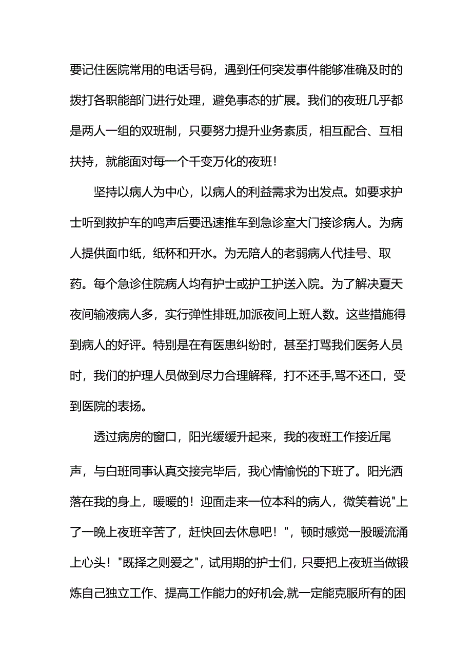 护士试用期夜班工作总结.docx_第2页