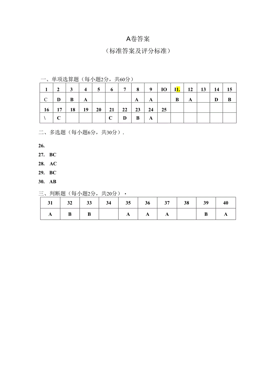 工程测量试卷（A卷）+答案.docx_第3页