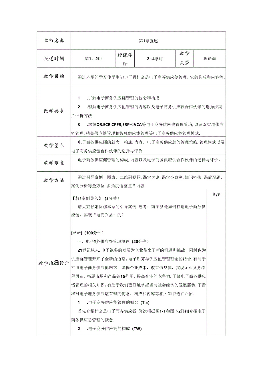 电子商务供应链管理教学教案.docx_第1页