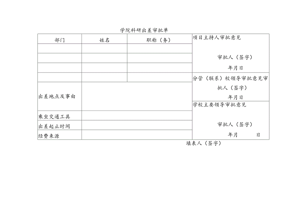 学院科研出差审批单.docx_第1页