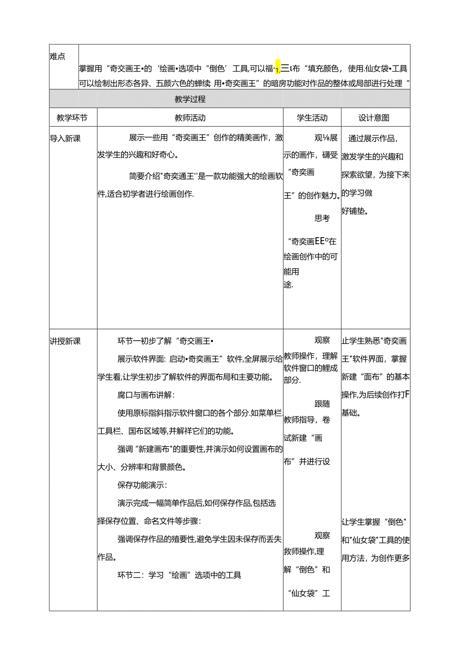 第16课 初识“奇奕画王” 教案3 三上信息科技黔教版.docx_第2页