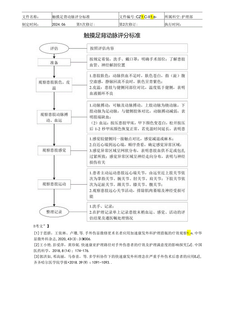 触摸足背动脉评分标准.docx_第1页