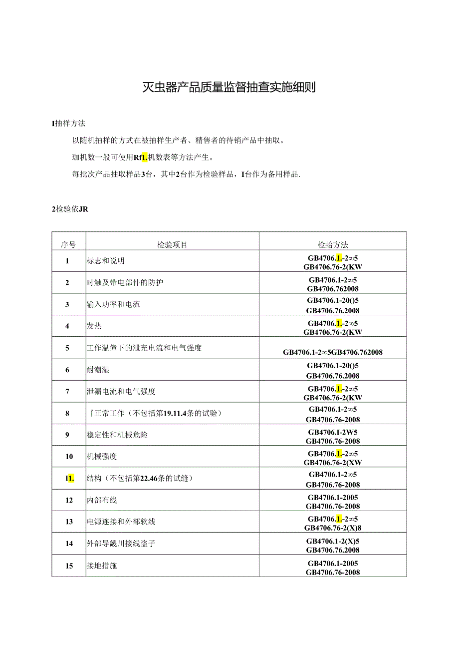 重庆市灭虫器产品质量监督抽查实施细则 （2024年版).docx_第1页