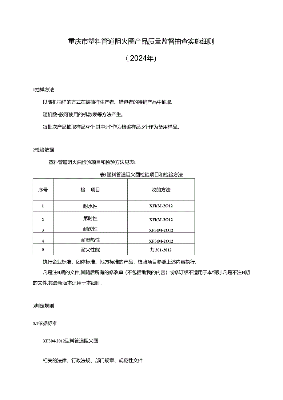 重庆市塑料管道阻火圈产品质量监督抽查实施细则（2024年）.docx_第1页