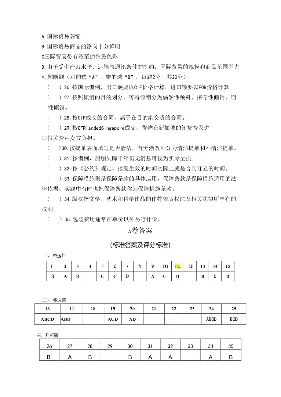 国际贸易试卷A卷+答案.docx_第3页