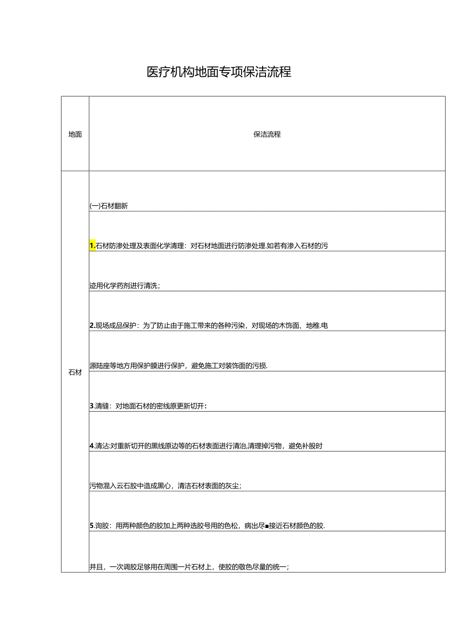 医疗机构地面专项保洁流程.docx_第1页