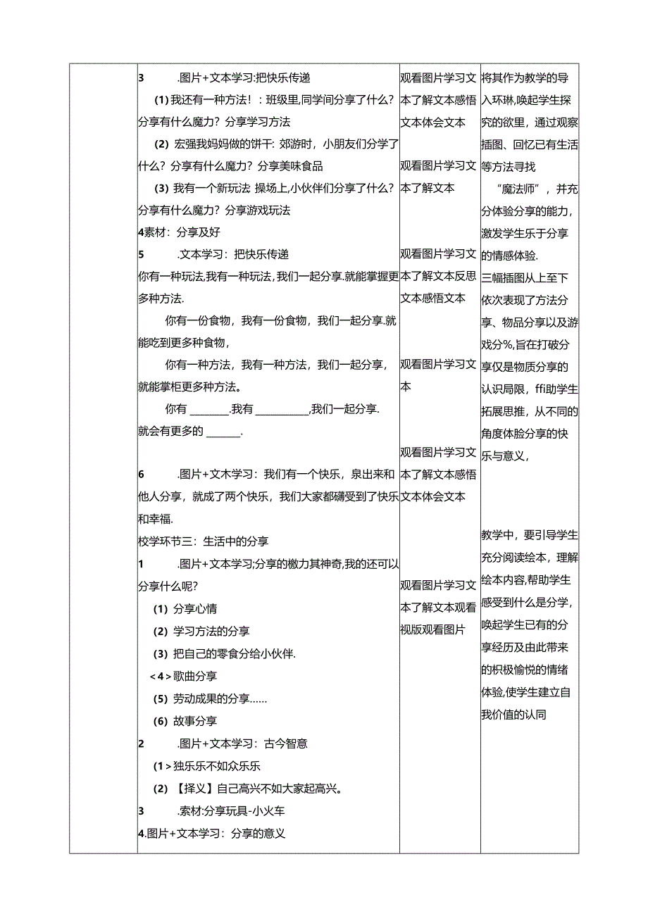 【核心素养目标】第15课《分享真快乐》第一课时（教学设计）一年级道德与法治下册（统编版）.docx_第3页