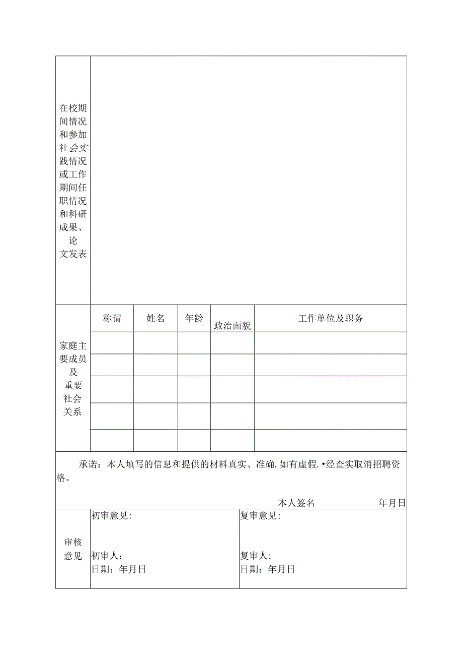 公开招聘事业单位工作人员报名表.docx_第2页